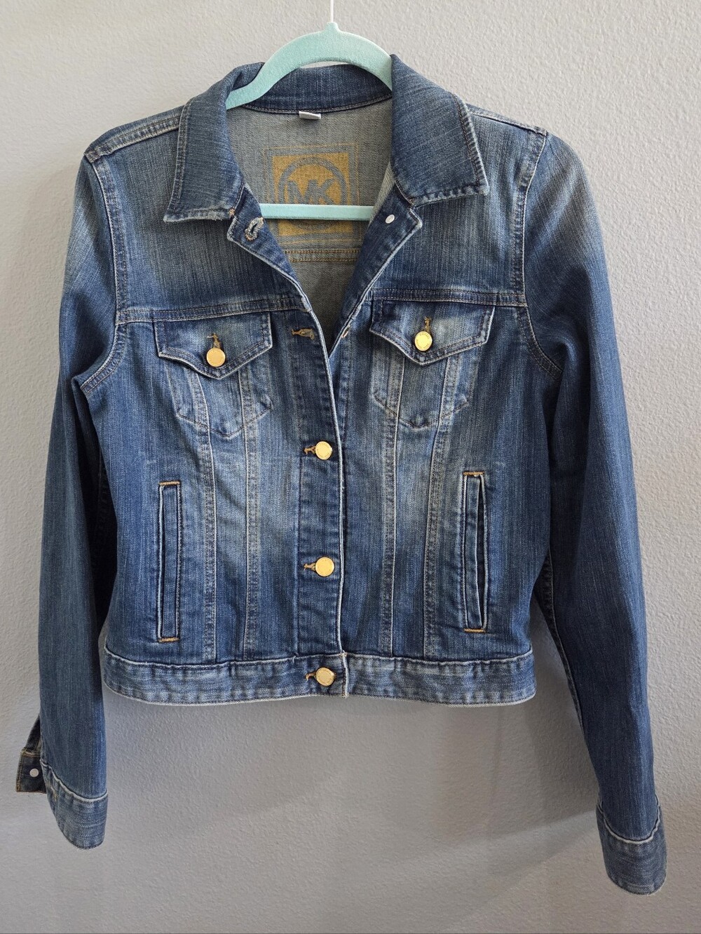 Michael Kors Blue Denim Jacket with Gold Buttons - Women